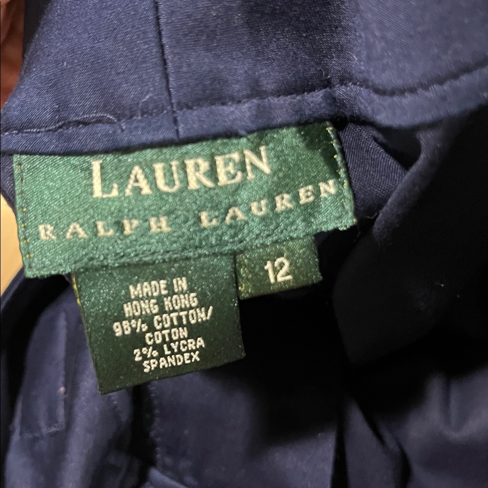 Ralph Lauren pants Dark Blue‎ Dress women’s size 12 gold accent waist - Picture 11 of 12
